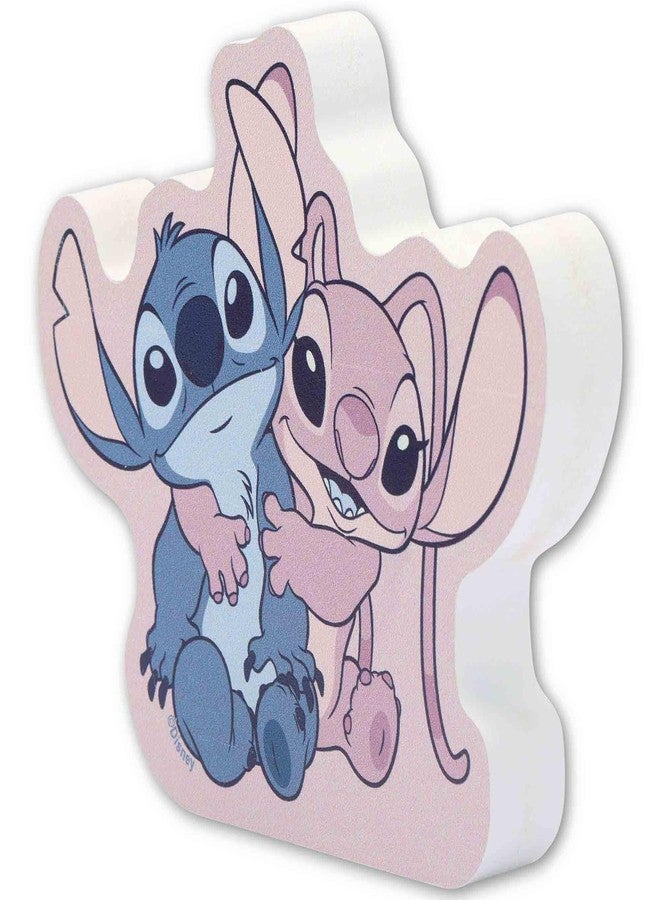 Open Road Brands Disney Lilo and Stitch With Angel Shelf Sitter Decor - Adorable Stitch Wood Block Tabletop Decoration for Home - Image 2